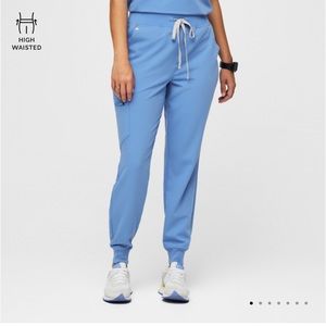 FIGS HIGH WAISTED ZAMORA SCRUB PANTS CEIL BLUE XS